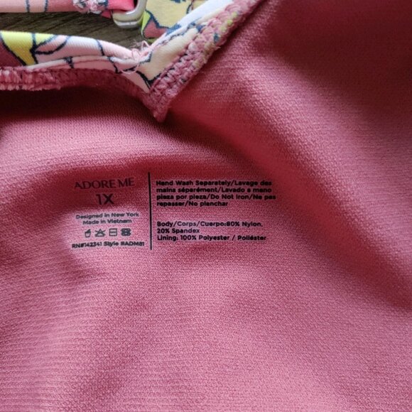 New Adore Me Floral One-Piece Swimsuit Plus Size 1X - Picture 3 of 7